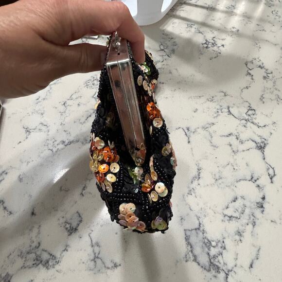 Nicole Lee Collection Beaded Sequined Clutch Granny Squares w Bead Strap - Picture 5 of 14